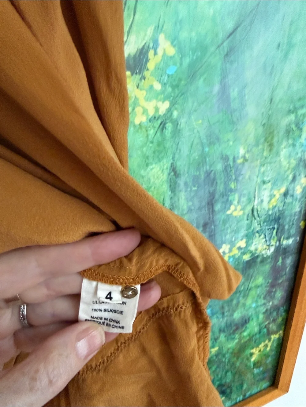 Ulla Johnson Mustard Ruffle-Detail Short Sleeve Blouse